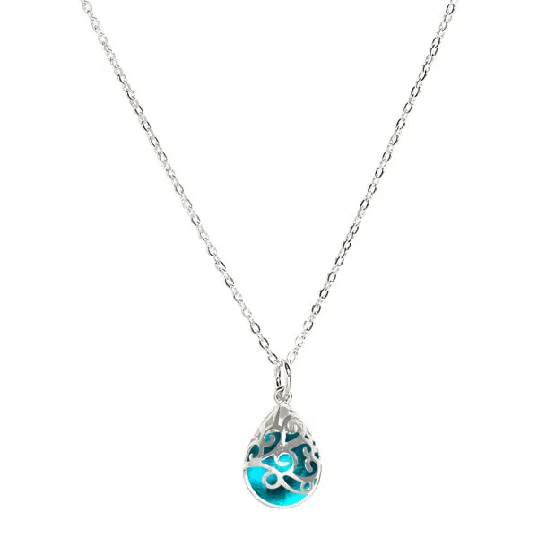 Bottled Up Designs Necklaces Filigree Teardrop Sterling Necklace