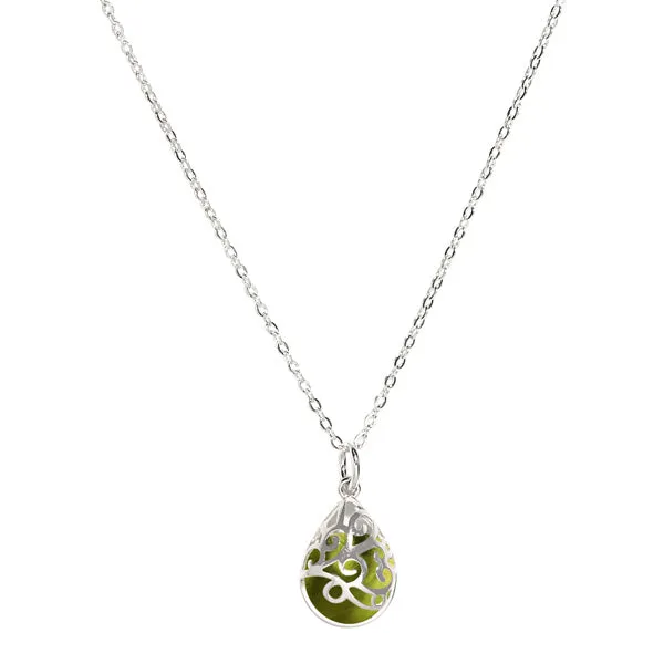 Bottled Up Designs Necklaces Filigree Teardrop Sterling Necklace
