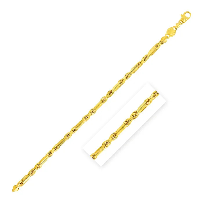 Bracelets 50mm 14k Yellow Gold Figa Rope Bracelet MayaMila