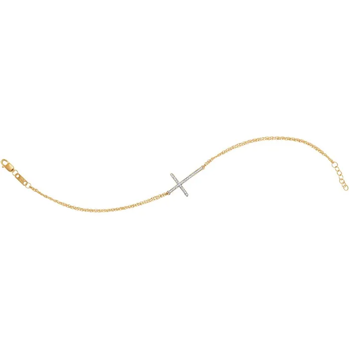 Bracelets mayamila 10kt Yellow Gold Womens Round Diamond Cross Bracelet 110 Cttw Bracelets mayamila 10kt Yellow Gold Womens Round Diamond Cross Bracelet 110 Cttw