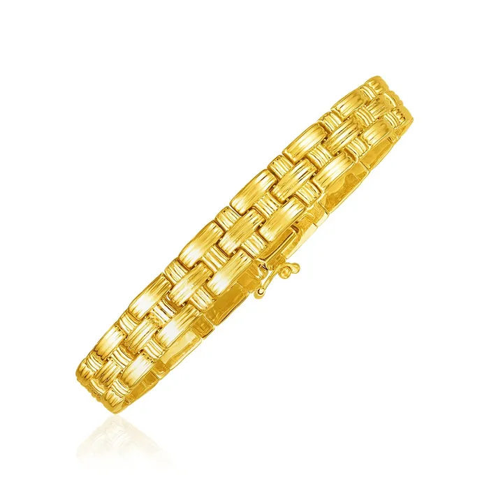 Bracelets MayaMila 14k Yellow Gold Basket Weave Bracelet