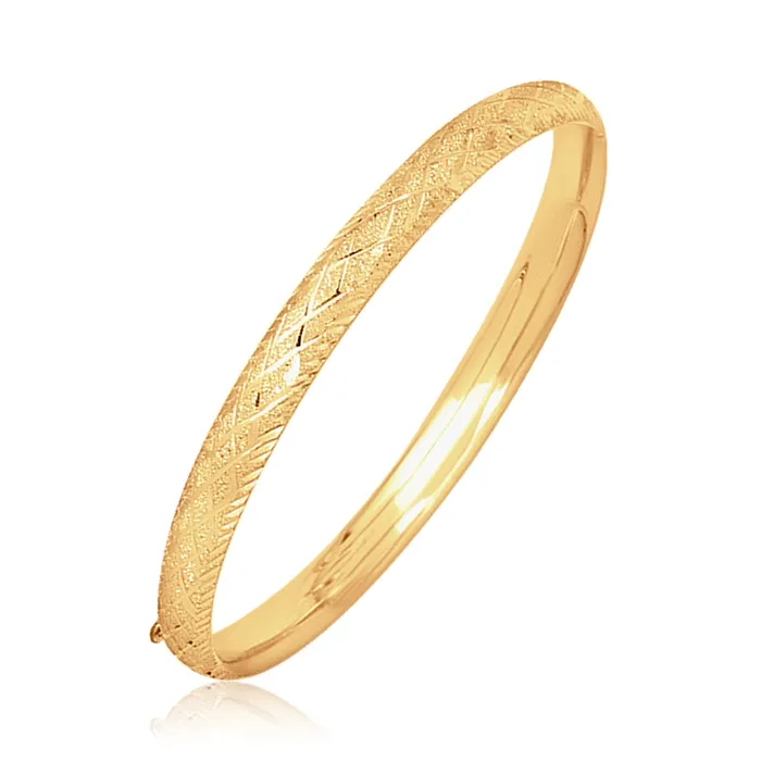 Bracelets MayaMila 14k Yellow Gold Diamond Cut Design Dome Motif Childrens Bangle Bracelets MayaMila 14k Yellow Gold Diamond Cut Design Dome Motif Childrens Bangle