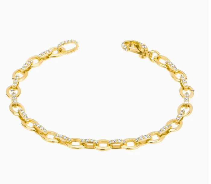 Bracelets Oval Link Bracelet 14k Carbon Hyde