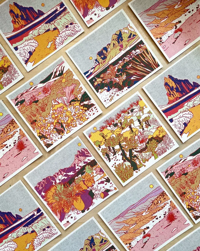 Caroline Clark Earrings Desert Postcard Set