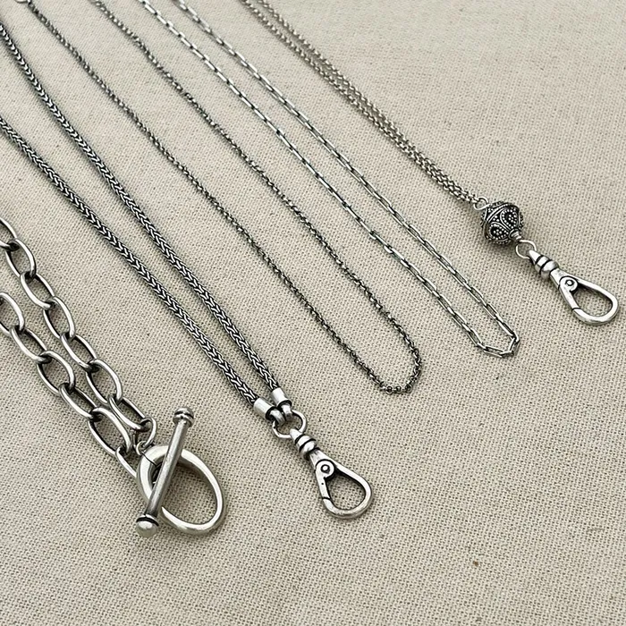 Charm Necklaces HeidiJHale Designs Sterling Silver Chains Charm Holder 25 185