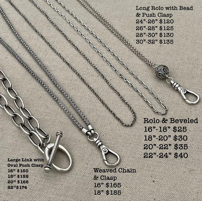 Charm Necklaces HeidiJHale Designs Sterling Silver Chains Charm Holder 25 185