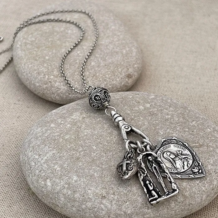 Charm Necklaces HeidiJHale Designs Sterling Silver Chains Charm Holder 25 185