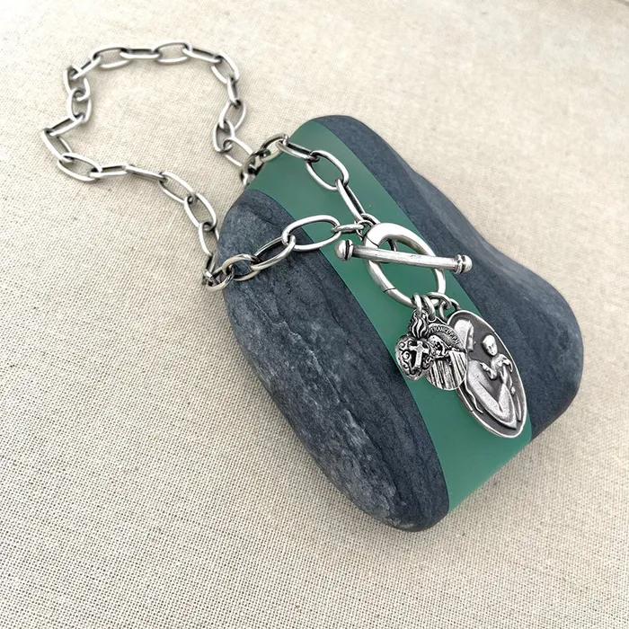 Charm Necklaces HeidiJHale Designs Sterling Silver Chains Charm Holder 25 185