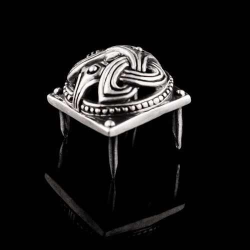 DomeShaped Belt Stud From Birka Northan Viking Silver Earrings