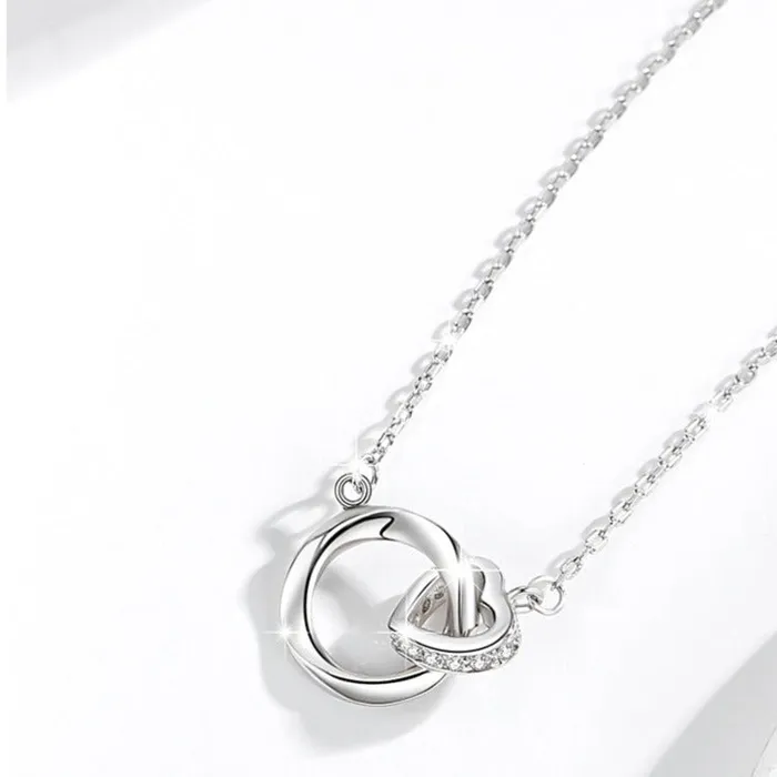Double Mobius Circle Necklace in Sterling Silver Shineofdiamond Necklaces