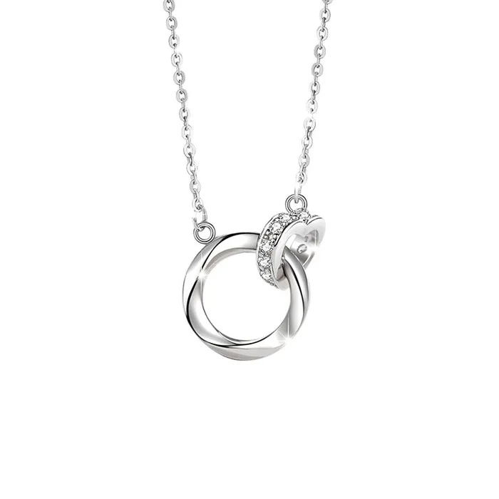 Double Mobius Circle Necklace in Sterling Silver Shineofdiamond Necklaces