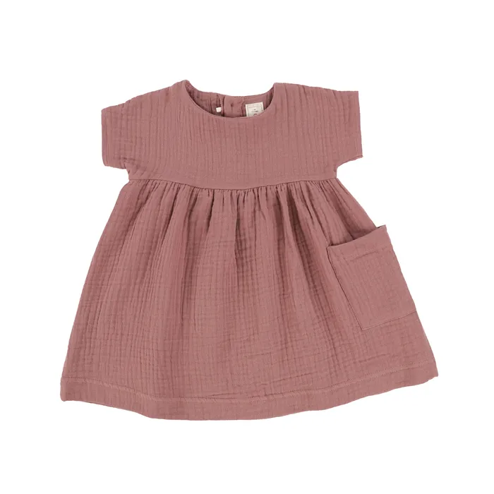 Earrings Analogie Analogie Gauze Dress Short Sleeve Mauve