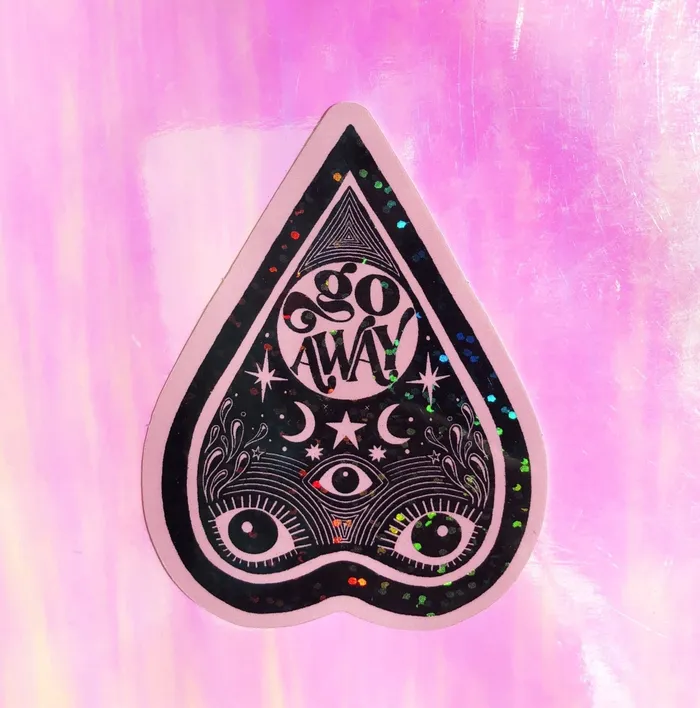 Earrings Go Away Planchette Glitter Sticker Mother of the Moon