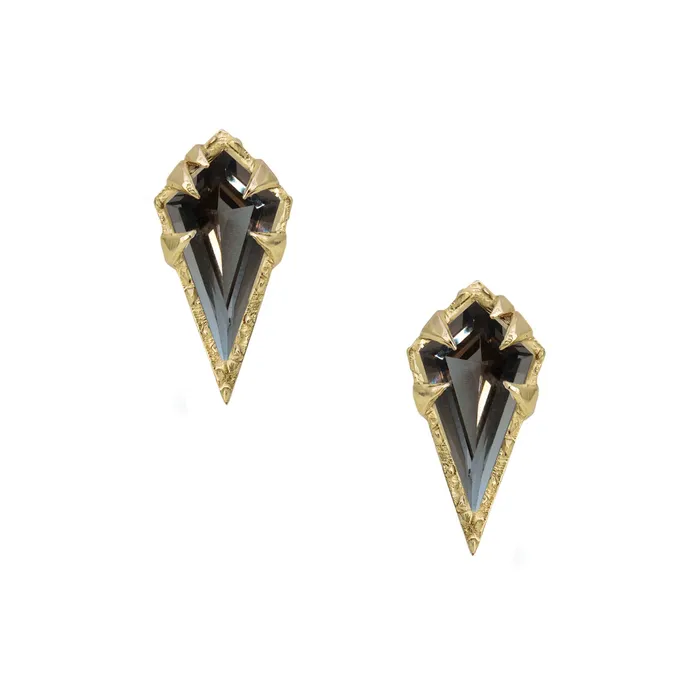Earrings Karch Wolfe Mystical studs Smoky Quartz