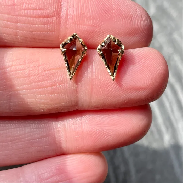 Earrings Karch Wolfe Mystical studs Smoky Quartz