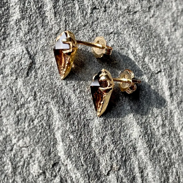 Earrings Karch Wolfe Mystical studs Smoky Quartz