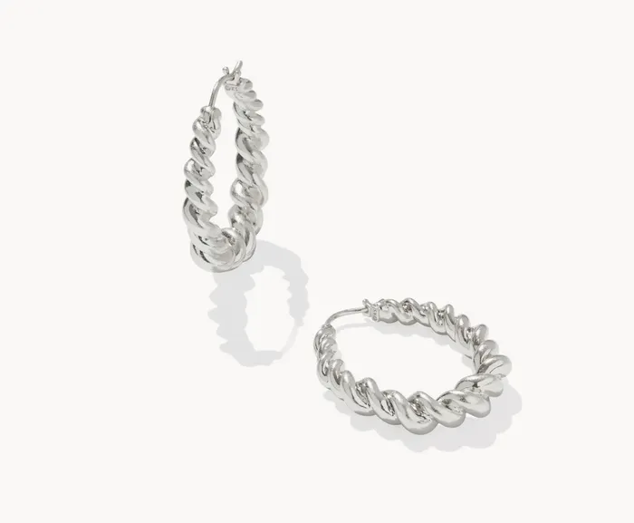 Earrings Kendra ScottHaisley Hoop Earrings in Silver 9608870306 Kendra Scott