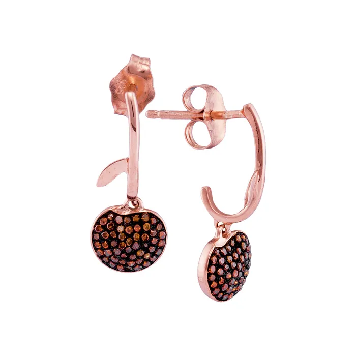 Earrings mayamila 10kt Rose Gold Womens Round Red Color Enhanced Diamond Dangle Cluster Earrings 14 Cttw Earrings mayamila 10kt Rose Gold Womens Round Red Color Enhanced Diamond Dangle Cluster Earrings 14 Cttw