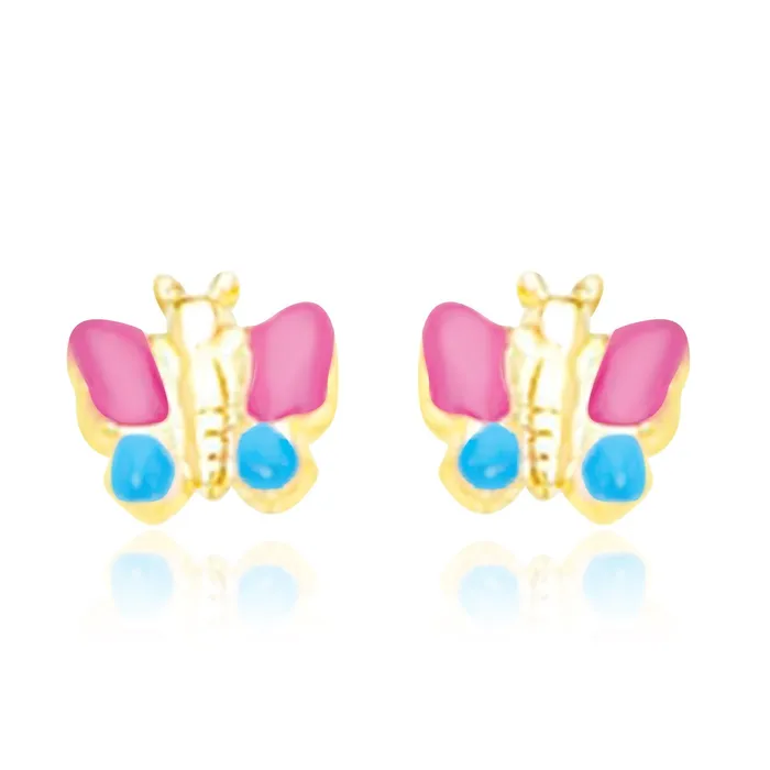 Earrings MayaMila 14k Yellow Gold Earrings with a Butterfly Design