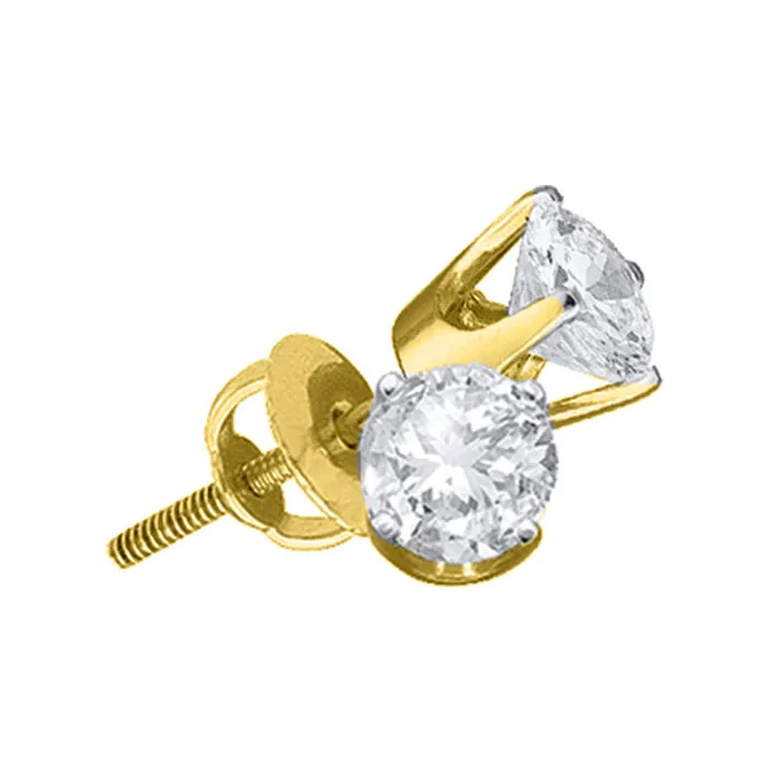 Earrings mayamila 14kt Yellow Gold Unisex Round Diamond Solitaire Stud Earrings 138 Cttw Earrings mayamila 14kt Yellow Gold Unisex Round Diamond Solitaire Stud Earrings 138 Cttw