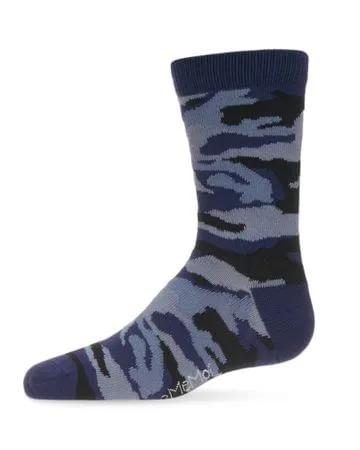Earrings Memoi Memoi Camo Boys Crew Socks Navy