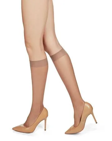 Earrings Memoi Memoi Crystal Sheer 12 Denier Knee Highs Nude MS709
