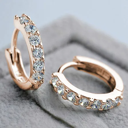 Earrings Mystic Flavia Rose Gold White Zircon Hoop Earrings 18 MM