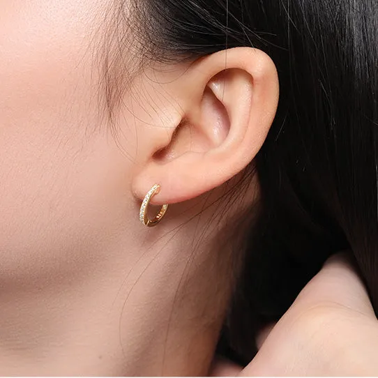 Earrings Mystic Flavia Rose Gold White Zircon Hoop Earrings 18 MM