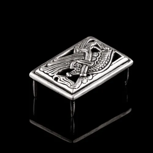 Earrings Northan Viking Silver Viking Warrior Champion Belt Stud in Mammen Style