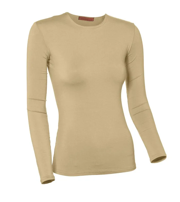 Earrings Pea Bee Jae PBJ Ladies Lycra Long Sleeve Shell Camel