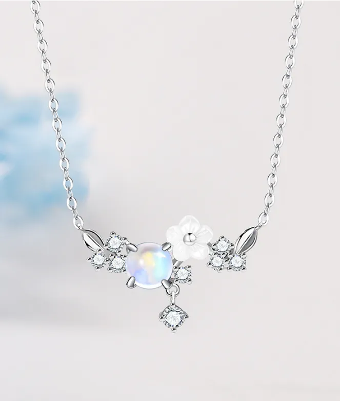Earrings Sorasol Moonstone Flower