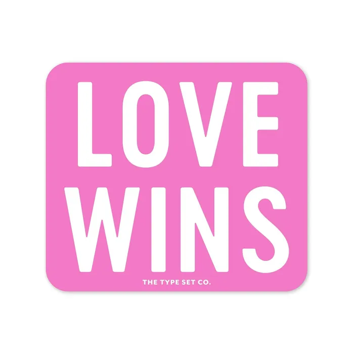 Earrings The Type Set Co Love Wins Vinyl Sticker