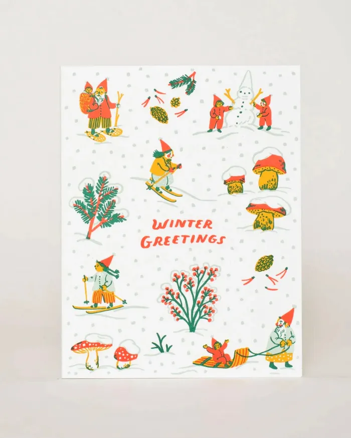 Egg Press Manufacturing Earrings Winter Greetings Card