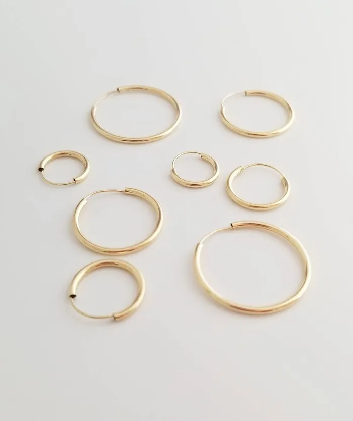 ellie k and co Earrings Dainty Gold Endless Hoops