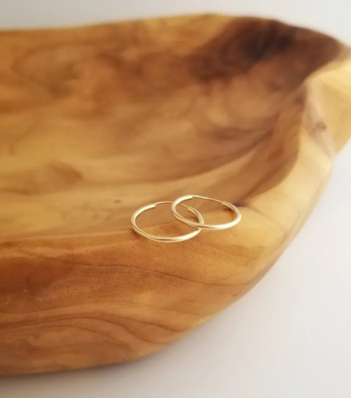 ellie k and co Earrings Dainty Gold Endless Hoops