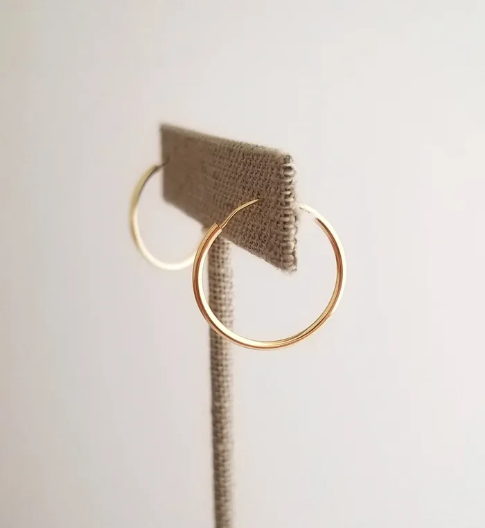 ellie k and co Earrings Dainty Gold Endless Hoops