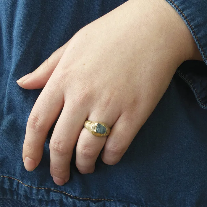 Emilie Shapiro Jewelry Rings Guardian Signet Ring Tanzanite 7