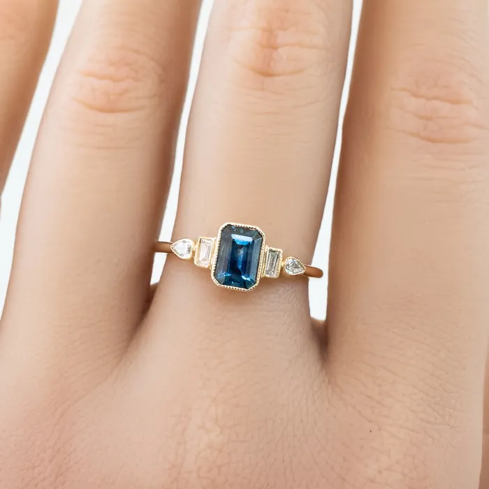 Envero Jewelry Edith Ring Blue Montana Sapphire 14k Yellow Gold One of a kind Rings Envero Jewelry Edith Ring Blue Montana Sapphire 14k Yellow Gold One of a kind Rings