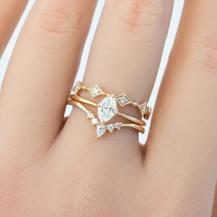 Envero Jewelry Rings Star Diamond Half Eternity Ring Envero Jewelry Rings Star Diamond Half Eternity Ring