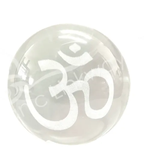 Glass Sphere Om Inside 2 Inches Oceanic Linkways Earrings