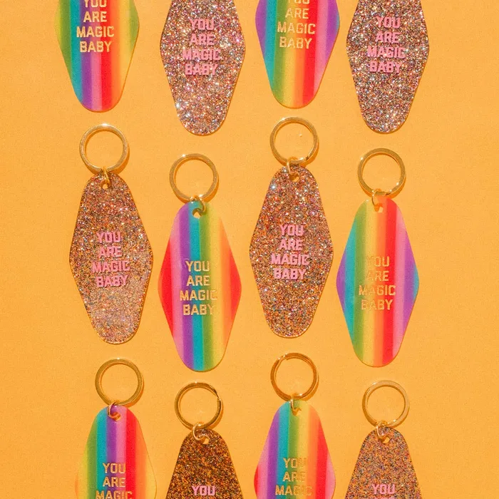 Golden Gems Necklaces Rainbow You Are Magic Motel Keytag