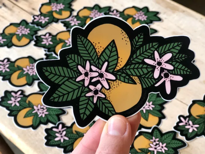 Golden Gems Wholesale Orange Blossom Stickers Earrings