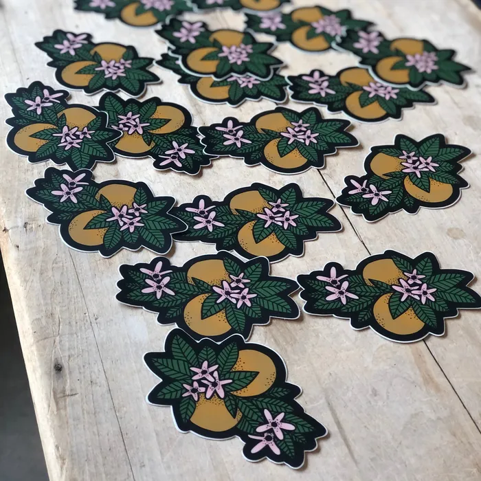 Golden Gems Wholesale Orange Blossom Stickers Earrings