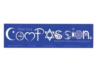 Gypsy Rose Earrings PRACTICE COMPASSION SYMBOLS BUMPER STICKER
