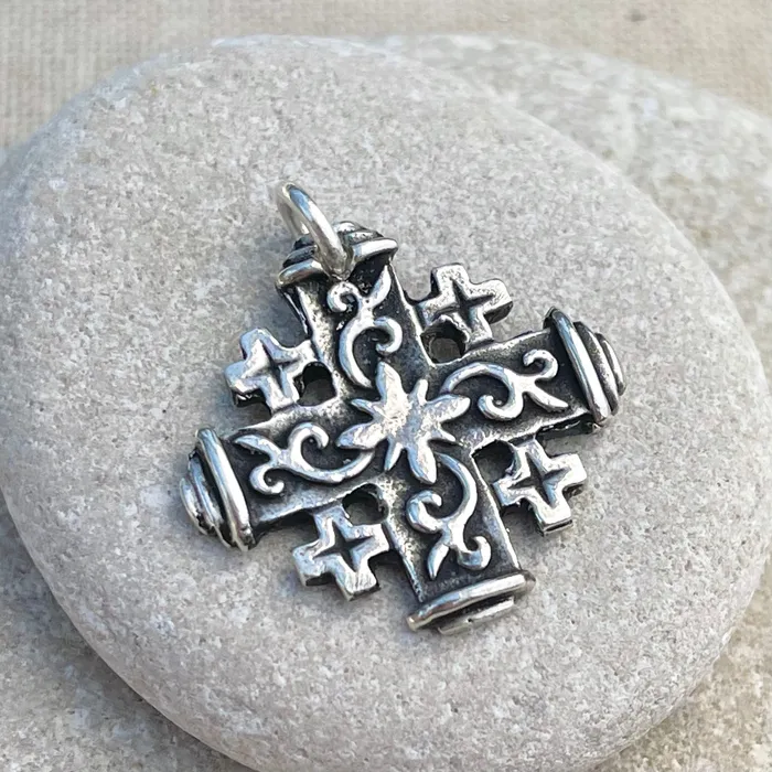 HeidiJHale Designs Charm Necklaces Large Jerusalem Cross Charm