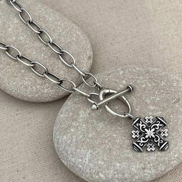 HeidiJHale Designs Charm Necklaces Large Jerusalem Cross Charm