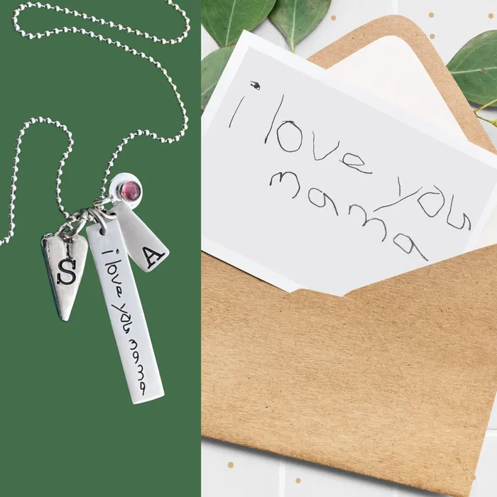 HeidiJHale Designs Charm Necklaces Sterling Silver Rectangle Initial Charm HeidiJHale Designs Charm Necklaces Sterling Silver Rectangle Initial Charm