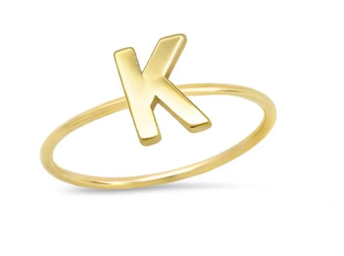 Jennifer Meyer Rings Mini Uppercase Letter Ring K