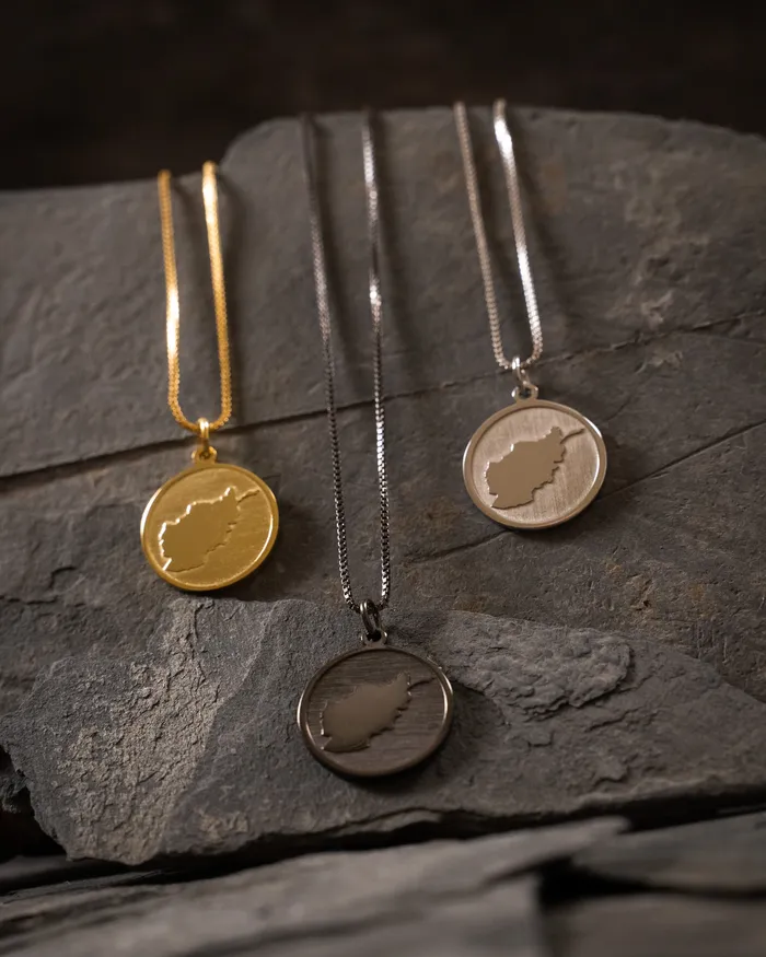 JustDuaIt Necklaces Afghanistan Coin Necklace Silver