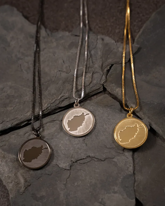 JustDuaIt Necklaces Afghanistan Coin Necklace Silver